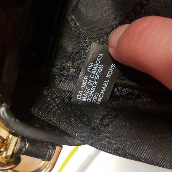 Sold Michael Kors Crossbody Logo MK Brown and Black Purse - Picture 10 of 15